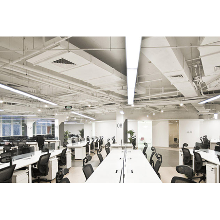 Obrázek aplikace stropní drátěný závěs AAT: Strop v otevřené kanceláři
