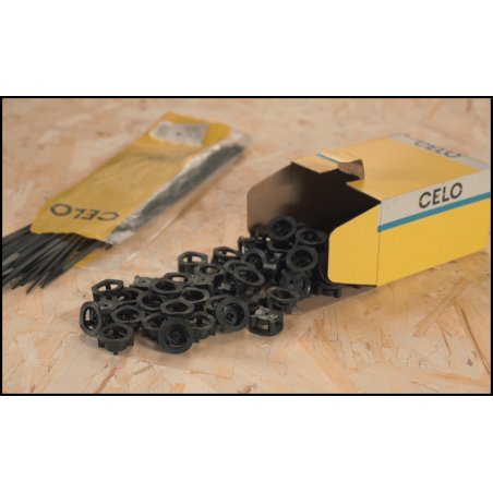 Plastová příchytka na stahovací pásky TBB pro plynovou hřebíkovačku černé barvy