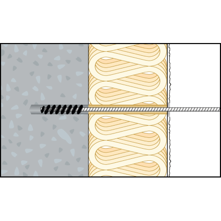 Schéma instalace ResiTHERM® 12 do betonu/porézního betonu pro energeticky úspornou instalaci distančního rámečku na zateplenou fasádu 2